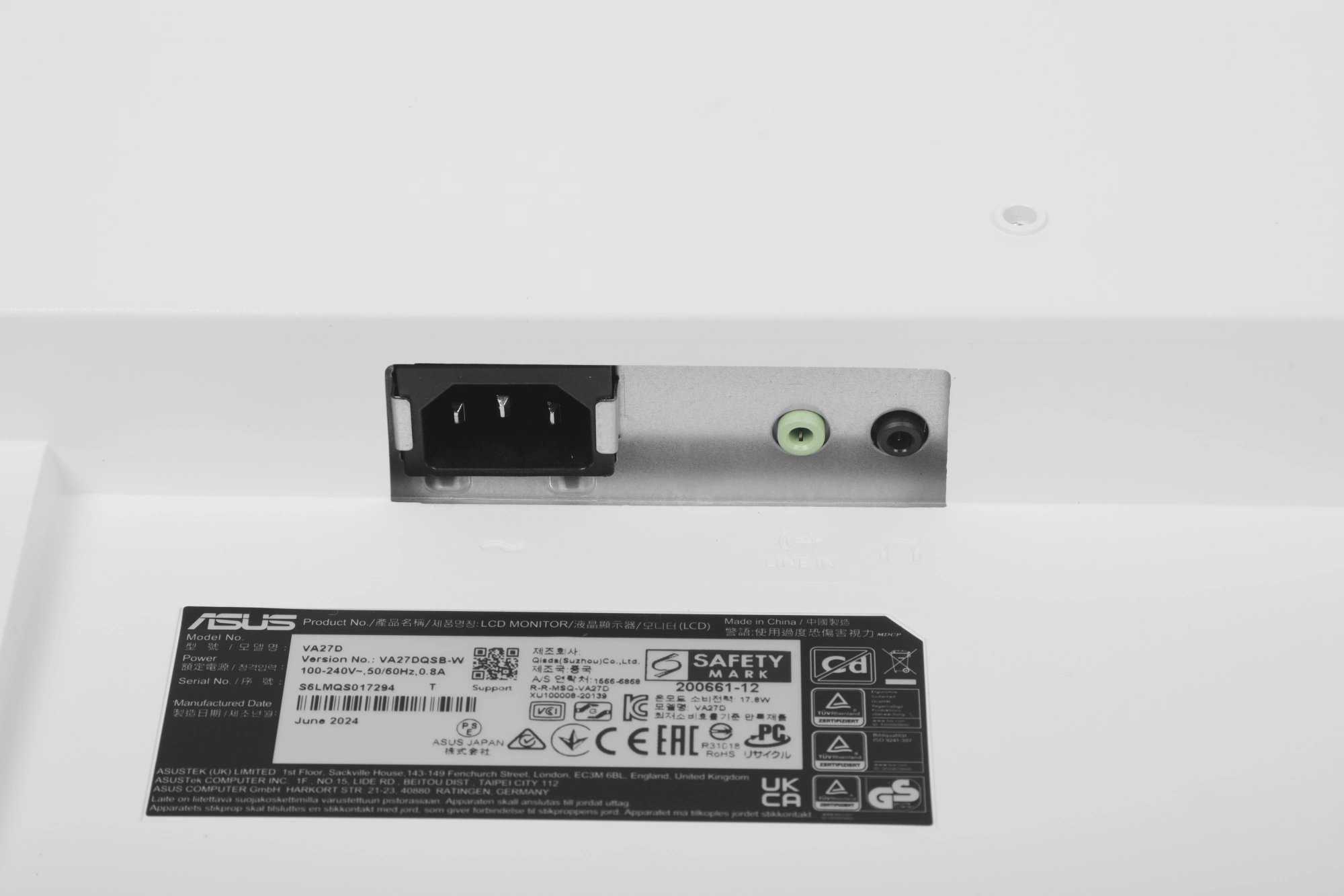 ASUS LCD 27" VA27DQSB-W белый и белый/голубой {IPS 1920x1080 75Hz 250cd 178/178 D-Sub HDMI DisplayPort} [90LM06H4-B02370]