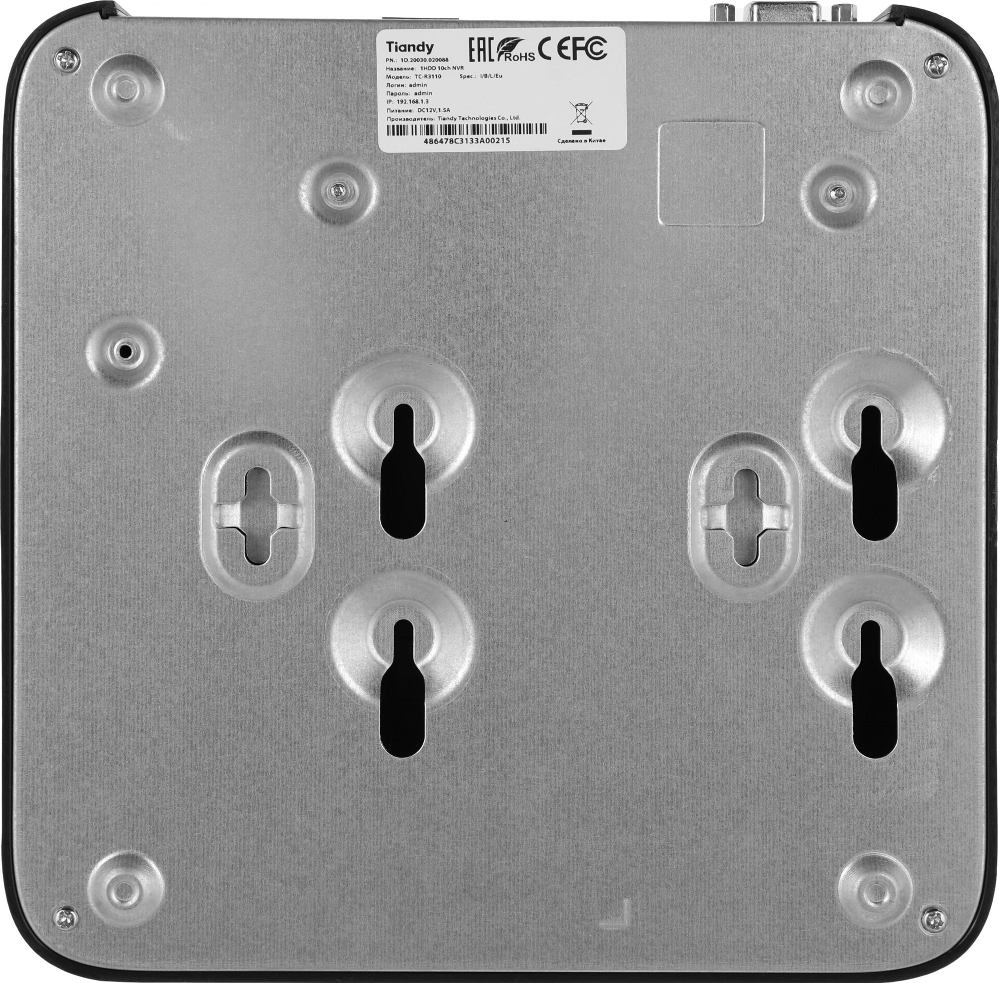 Tiandy TC-R3110 I/B/L/Eu/V1.1 IP-видеорегистратор Tiandy TC-R3110 I/B/L/Eu/V1.1 IP-видеорегистратор