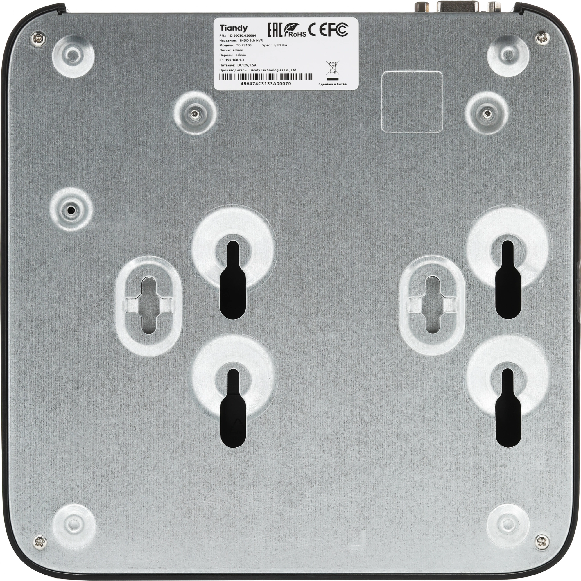 Tiandy TC-R3105 I/B/L/Eu/V1.1 Видеорегистратор наблюдения Tiandy TC-R3105 I/B/L/Eu/V1.1 Видеорегистратор наблюдения