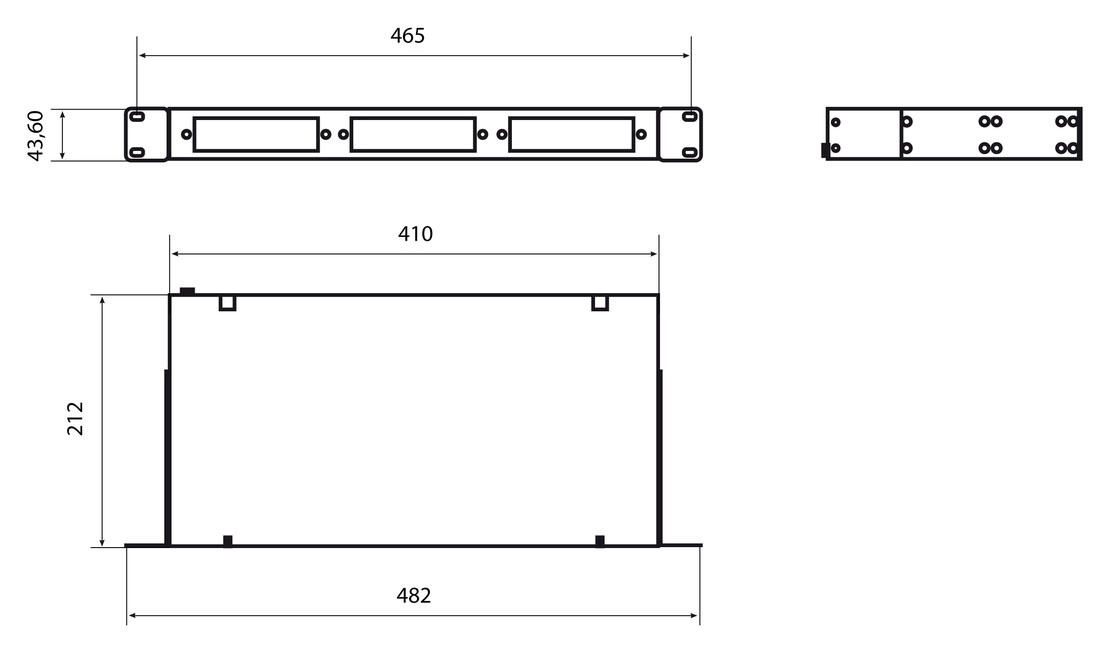 HYPERLINE FO-19R-1U-3XSLT-W140H42-24UN