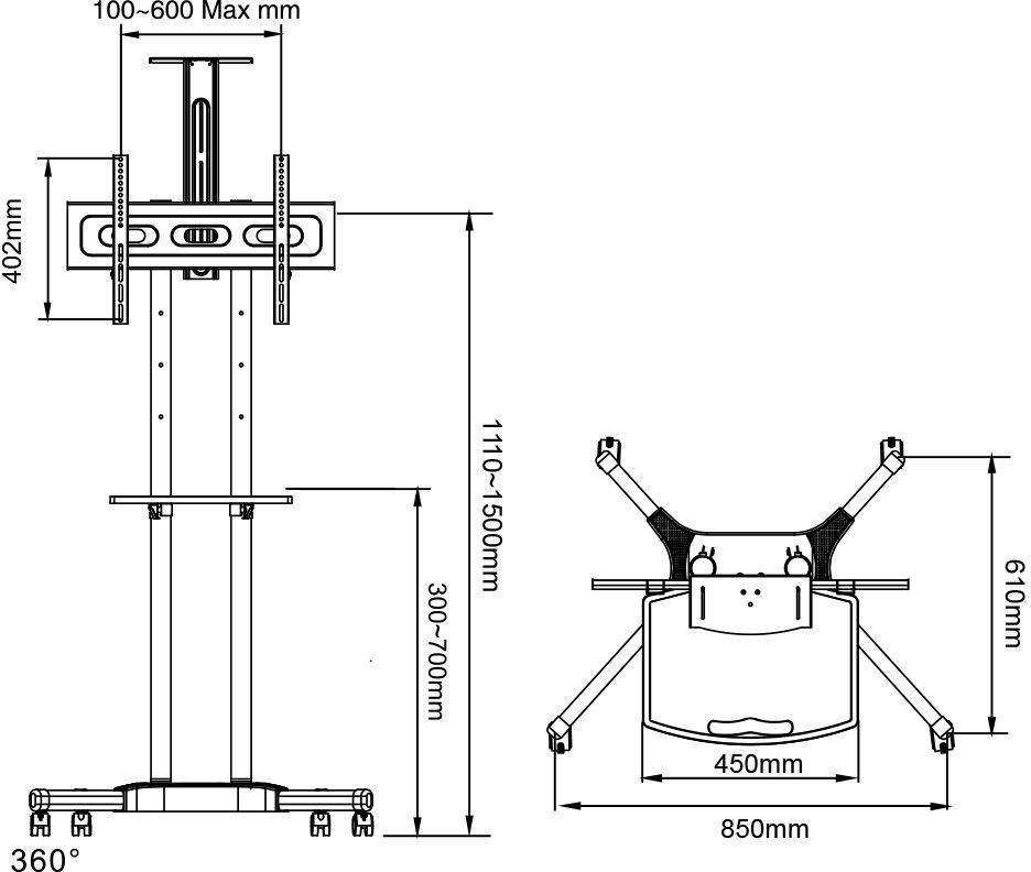 Arm media PT-STAND-12 black {PT-STAND-12 black 1 шт/уп., диагональ телевизора 32"-70", max нагрузка для TV 50 кг.} Arm media PT-STAND-12 black {PT-STAND-12 black 1 шт/уп., диагональ телевизора 32"-70", max нагрузка для TV 50 кг.}