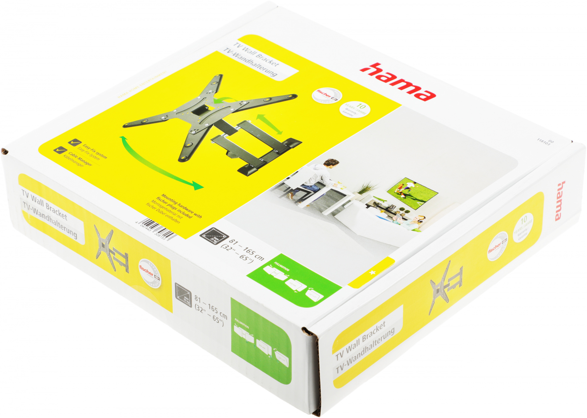 Hama H-118103 черный 32"-65" макс.25кг настенный поворот и наклон Hama H-118103 черный 32"-65" макс.25кг настенный поворот и наклон