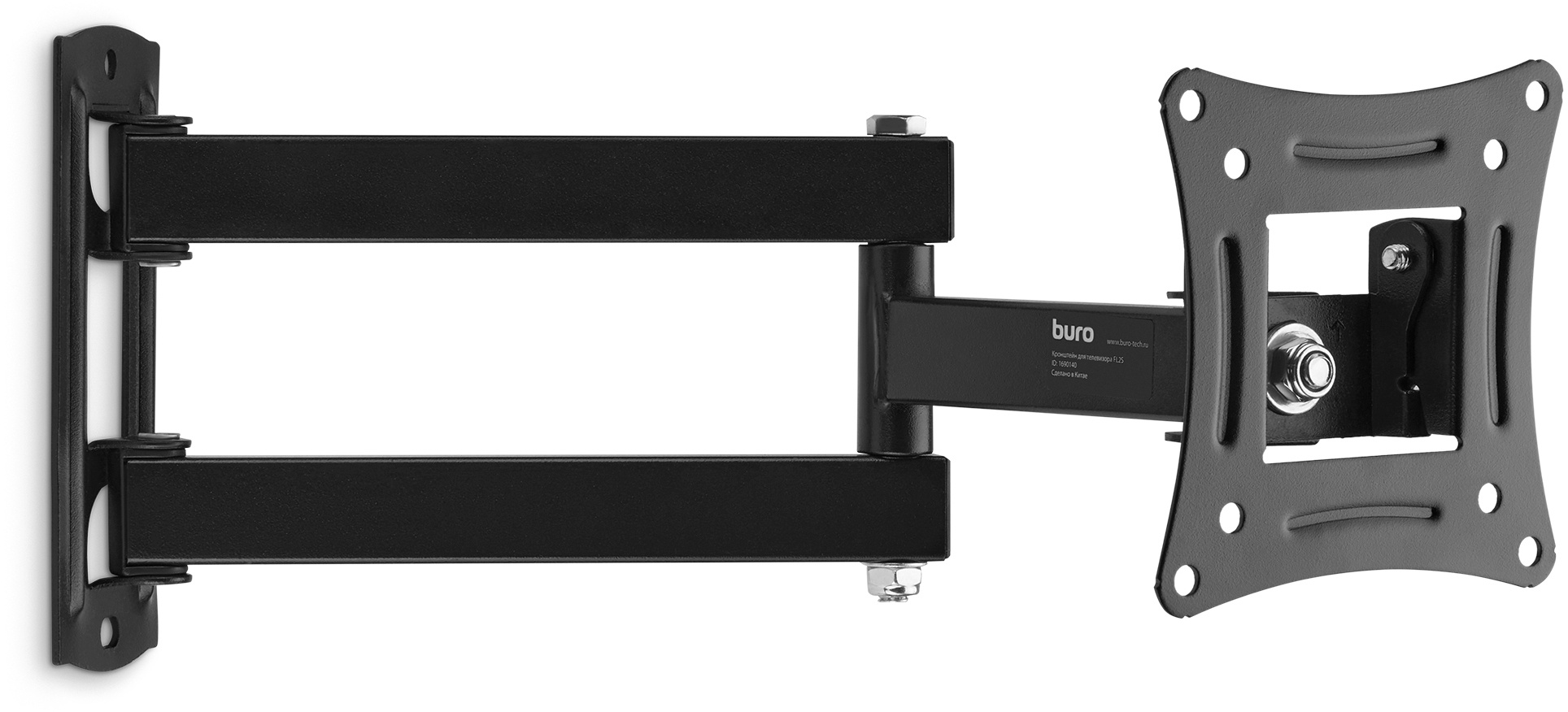 Кронштейн для телевизора Buro FL2S, 15-29&quot;, настенный, поворотно-выдвижной и наклонный, черный [bm13a71ts3]