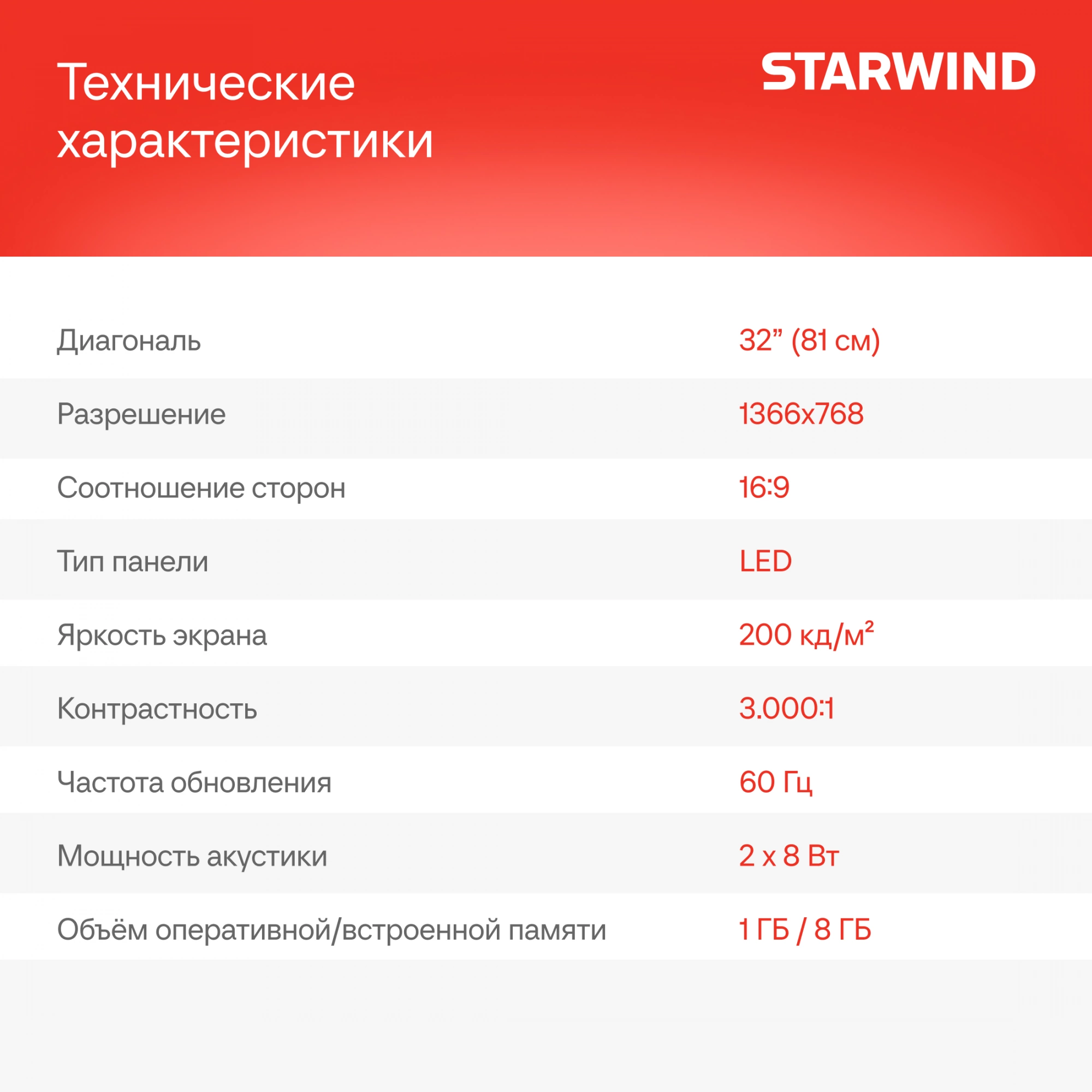 STARWIND SW-LED32SG305 STARWIND SW-LED32SG305