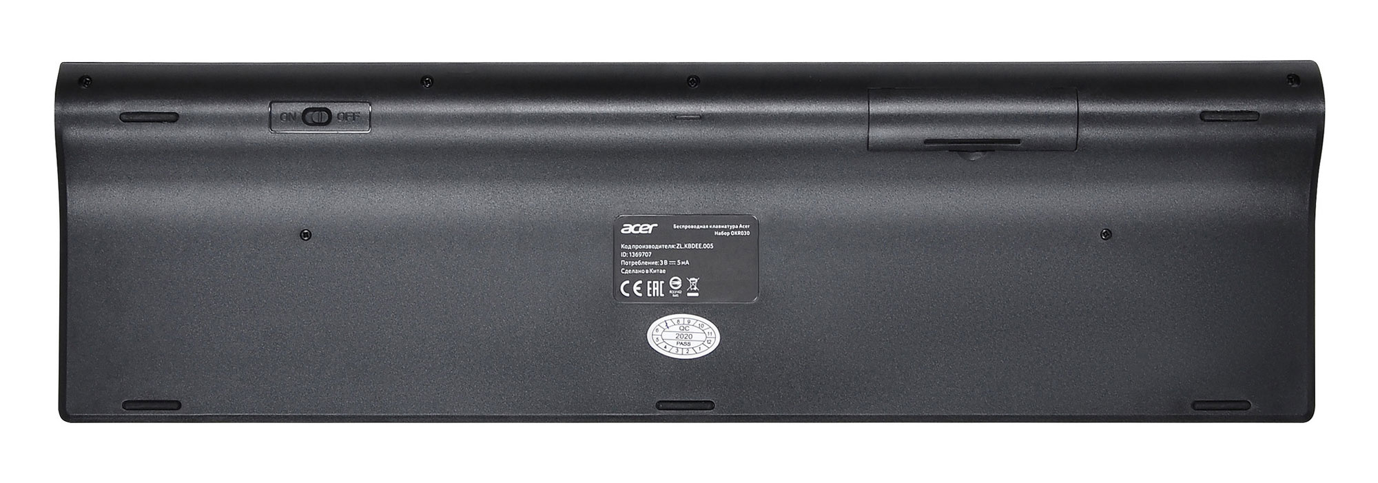 Acer OKR030 [ZL.KBDEE.005] Комплект (клавиатура + мышь) Combo wilreless USB  slim black