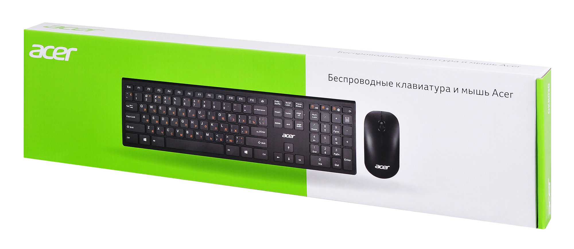 Acer OKR030 [ZL.KBDEE.005] Комплект (клавиатура + мышь) Combo wilreless USB  slim black