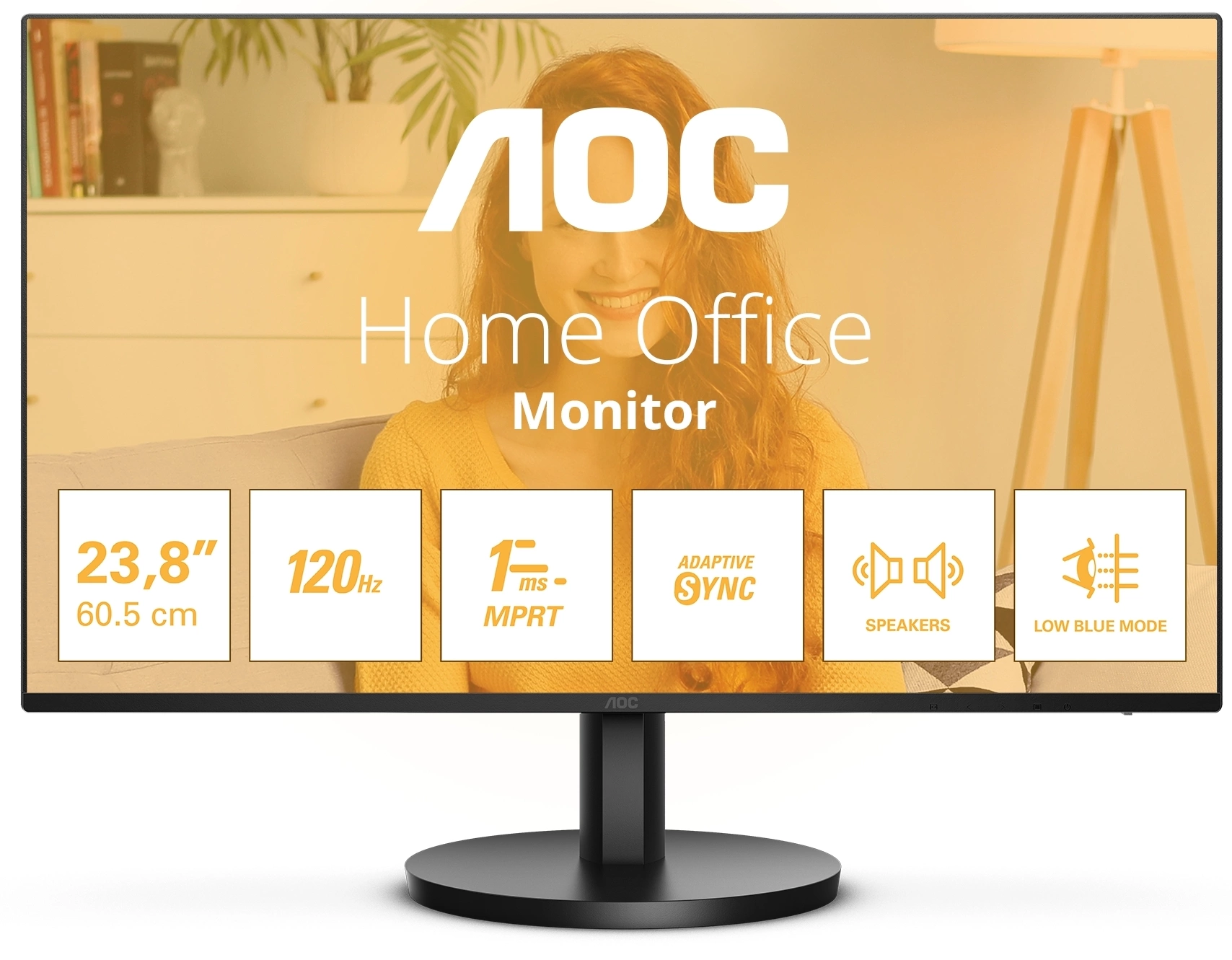 LCD AOC 23.8" 24B3QA2 black {IPS 1920x1080 120Hz 1ms 178/178 300cd 1500:1 D-Sub HDMI DisplayPort MM}