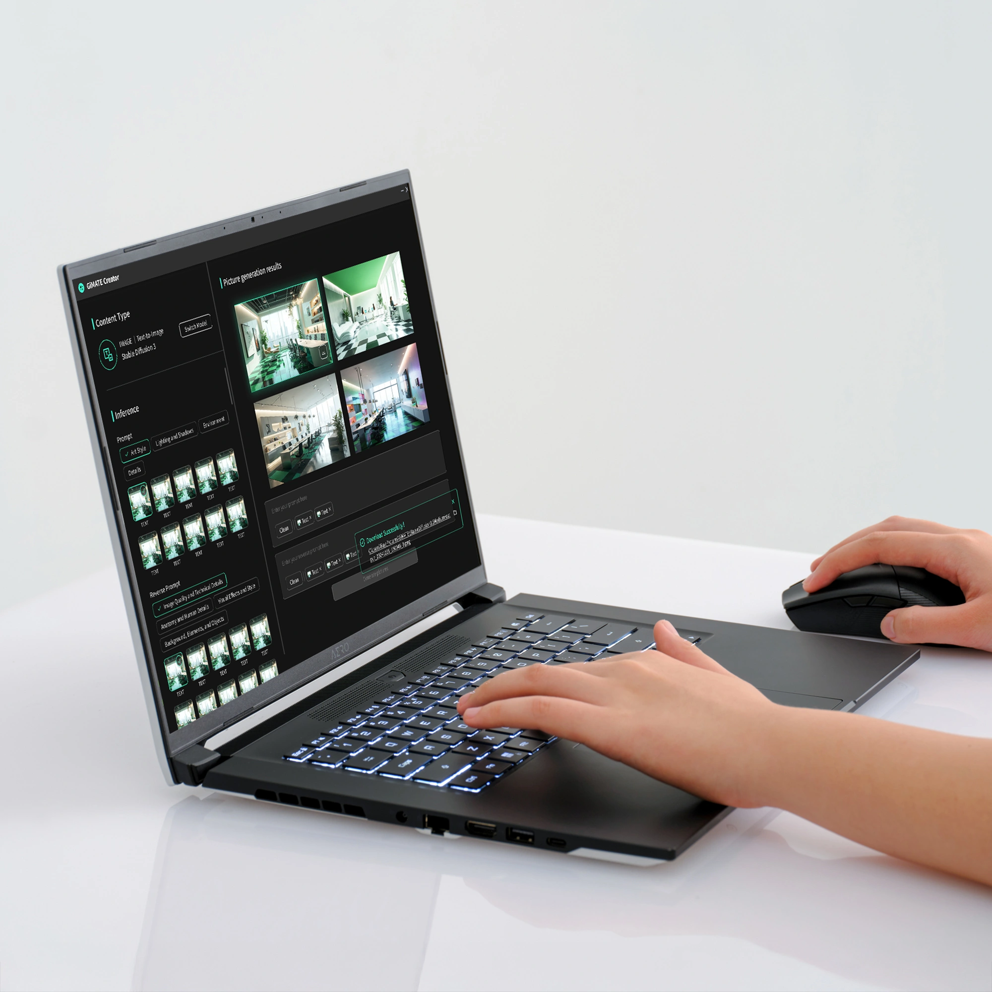 Gigabyte Aero X16 1VH [1VH93KZC94AD] Grey 16" {QHD+ Ryzen AI 7 350/ 16Gb /SSD1Tb /RTX5060 8Gb/noOs}