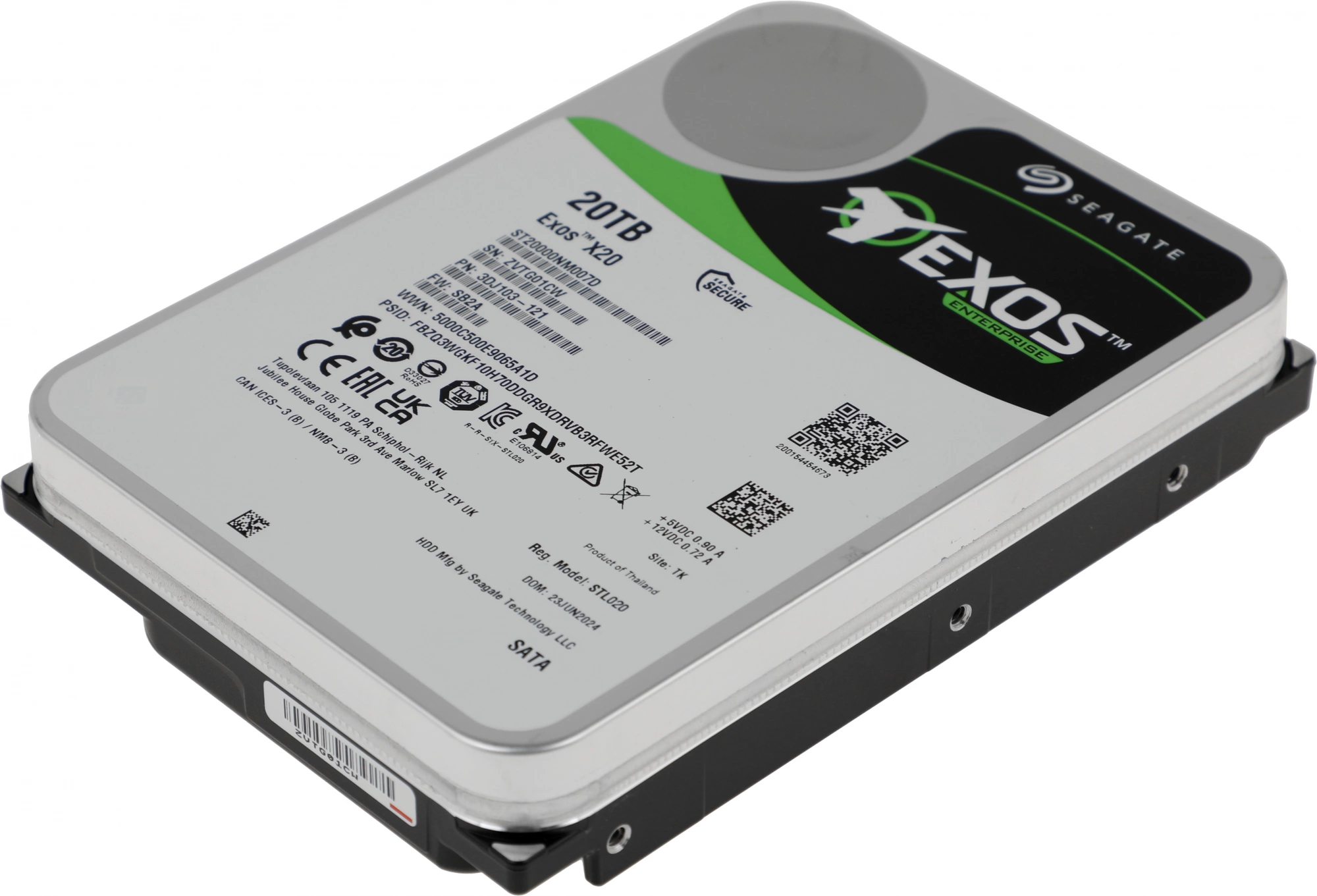 20TB Seagate Exos X20 (ST20000NM007D) {SATA 6Gb/s, 7200 rpm, 256mb buffer, 3.5&quot;}