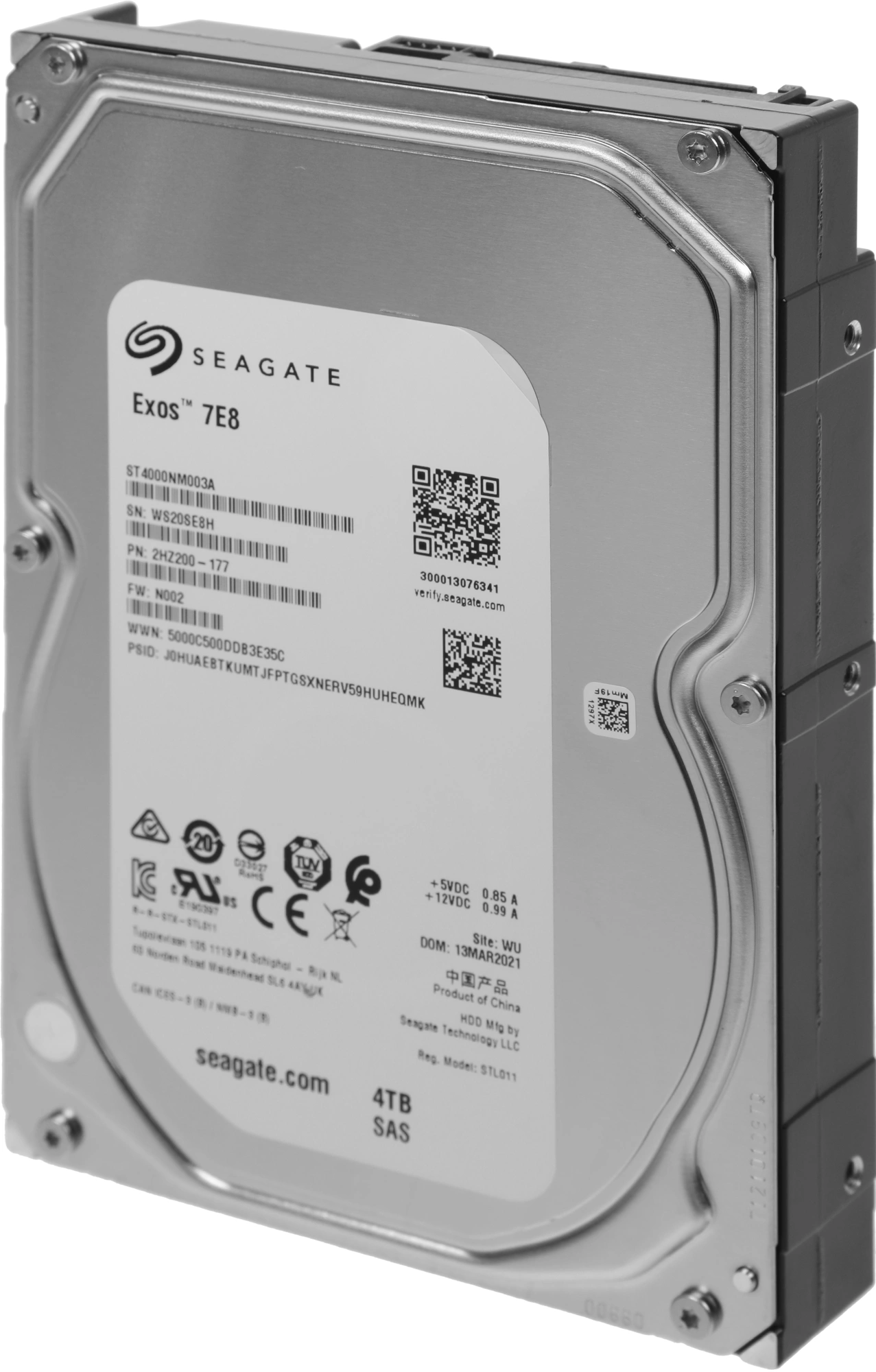 4TB Seagate HDD Server Exos 7E8 (ST4000NM003A) {SAS 12Gb/s, 7200 rpm, 256mb buffer, 3.5"}
