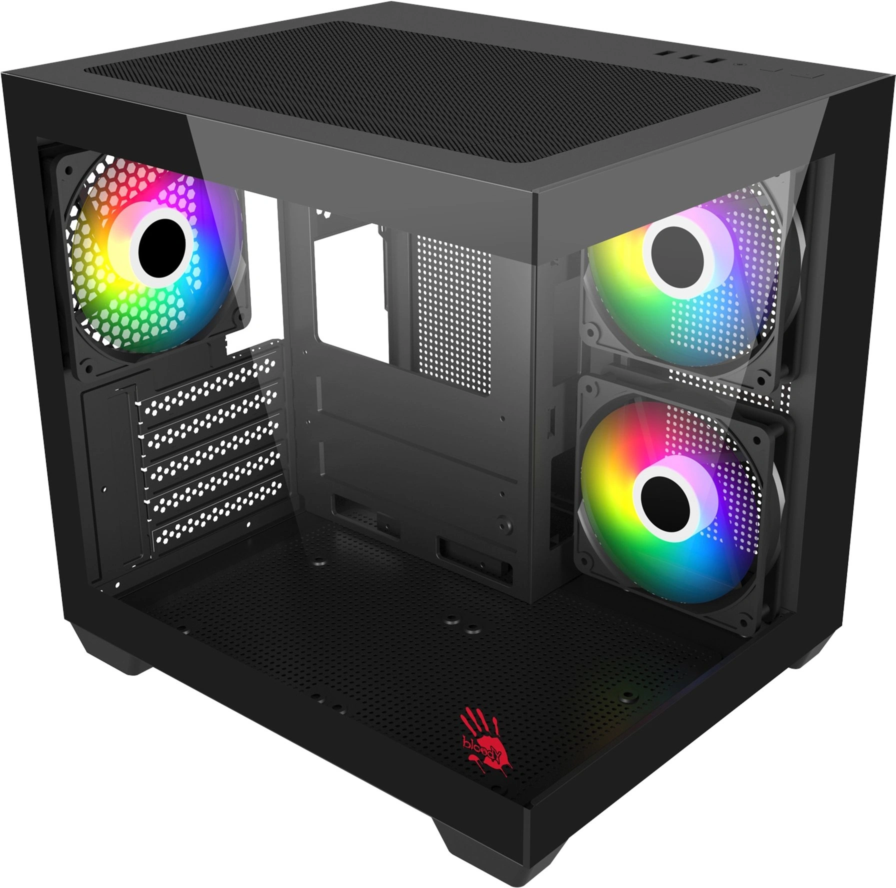 Корпус Bloody CC-121 черный без БП mATX 7x120mm 1xUSB2.0 1xUSB3.0 audio Корпус Bloody CC-121 черный без БП mATX 7x120mm 1xUSB2.0 1xUSB3.0 audio