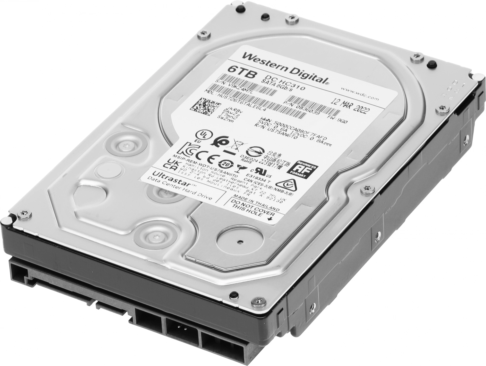 6Tb WD Ultrastar DC HC310 {SATA 6Gb/s, 7200 rpm, 256mb buffer, 3.5"} [0B36039,0B36535/HUS726T6TALE6L4]