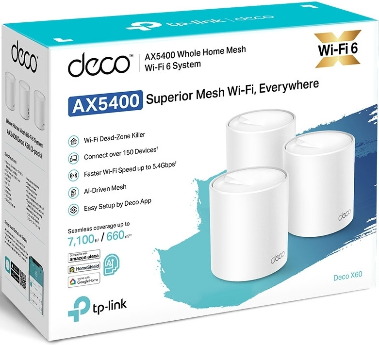 TP-Link Deco X60(3-pack) AX5400 Домашняя Mesh Wi-Fi система