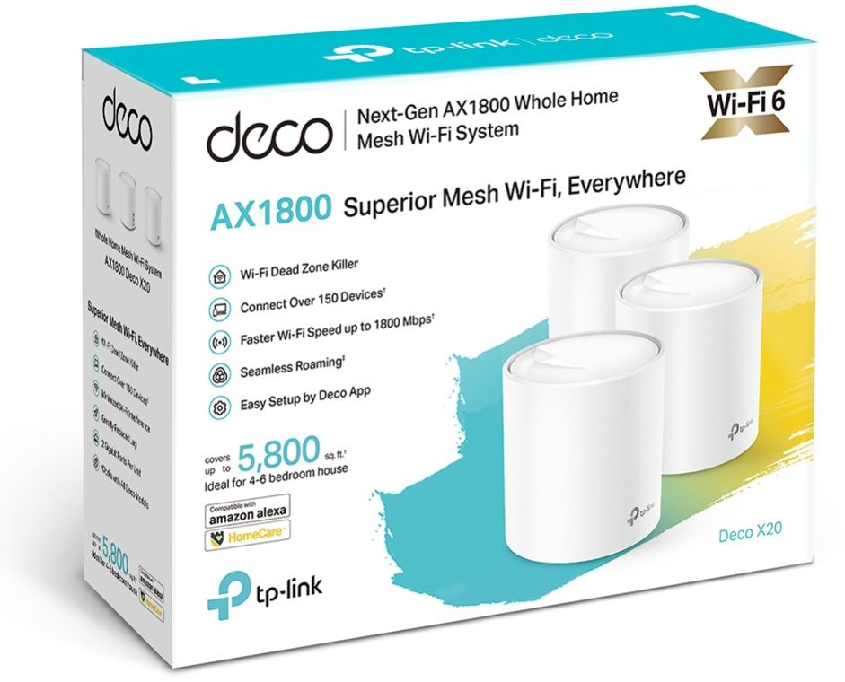 TP-Link Deco X20(3-pack) AX1800 Домашняя Mesh Wi-Fi система