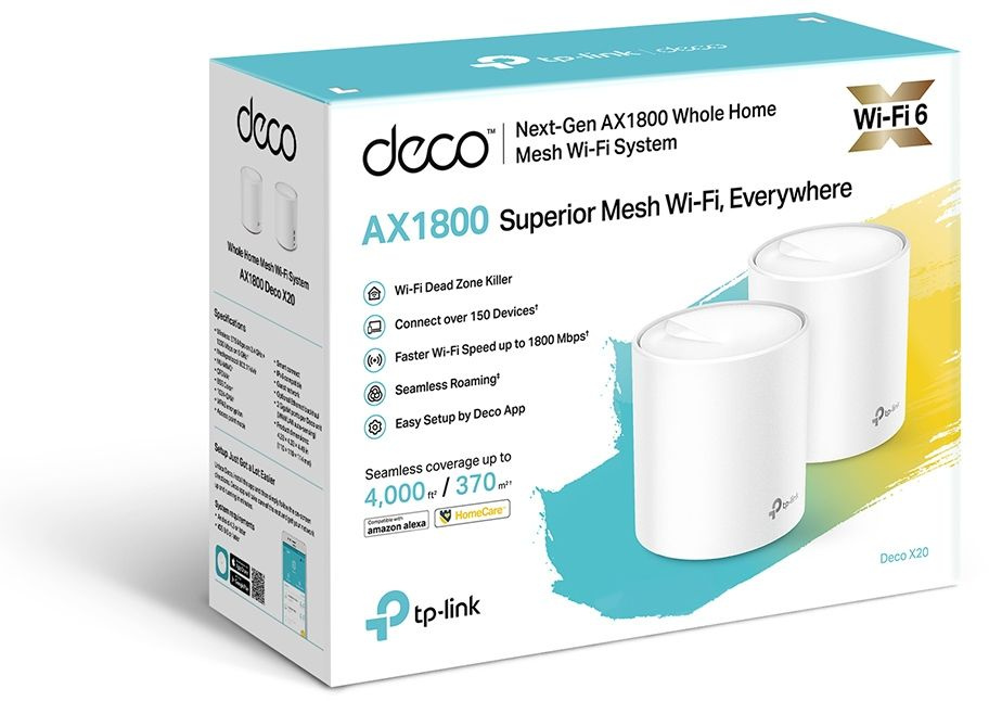 TP-Link Deco X20(2-pack) AX1800 Домашняя Mesh Wi-Fi система