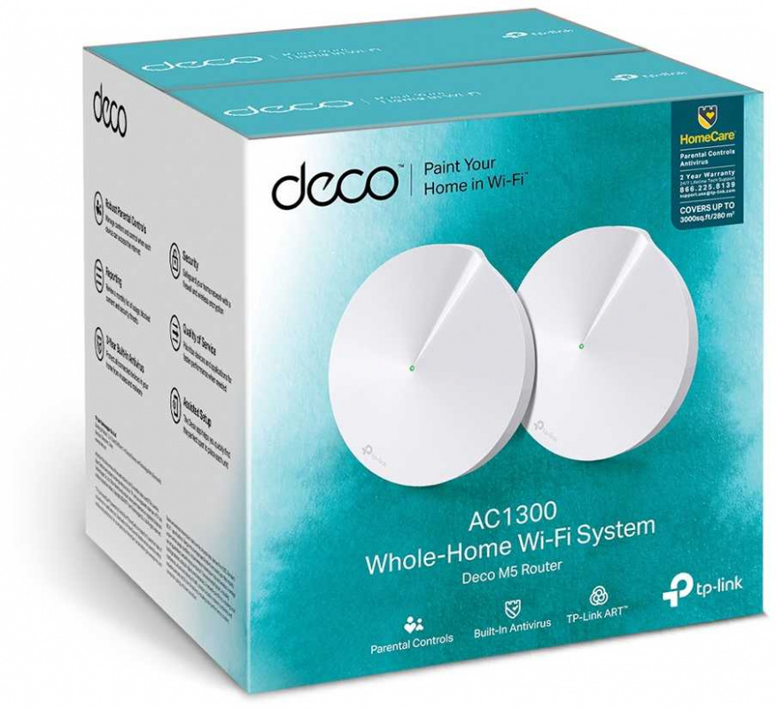 TP-Link Deco M5(2-pack) AC1300 Домашняя Mesh Wi-Fi система