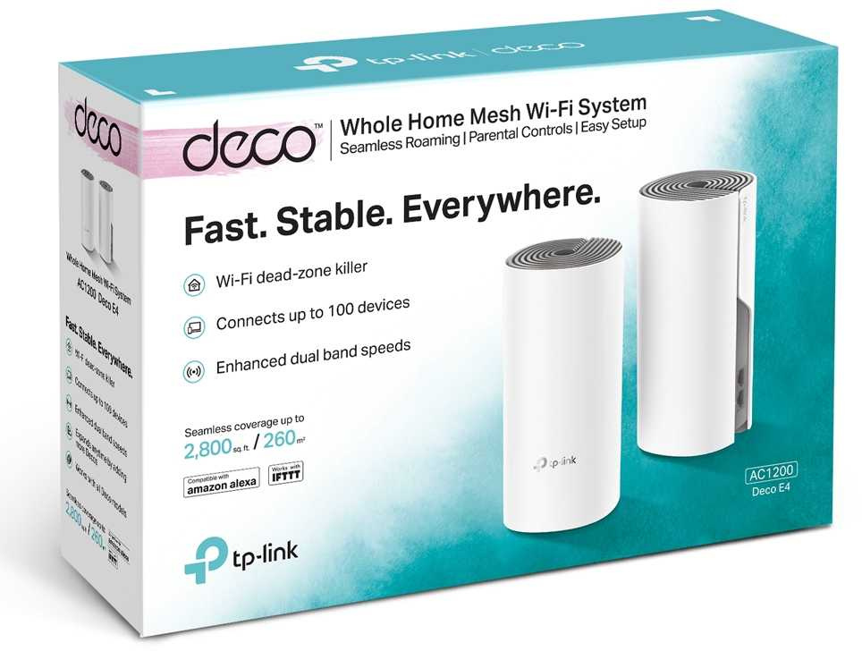 TP-Link Deco E4(2-pack) AC1200 Домашняя Mesh Wi-Fi система