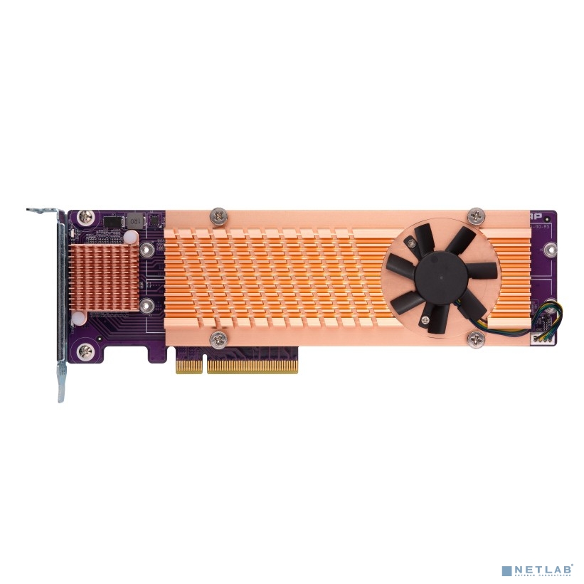 Плата расширения/ QNAP QM2-4P-384 Quad M.2 PCIe NVMe SSD expansion card; supports up to four M.2 2280 formfactor M.2 PCIe (Gen3 x4) SSDs; PCIe Gen3 x8 host interface; Low-profile bracket pre-loaded, L