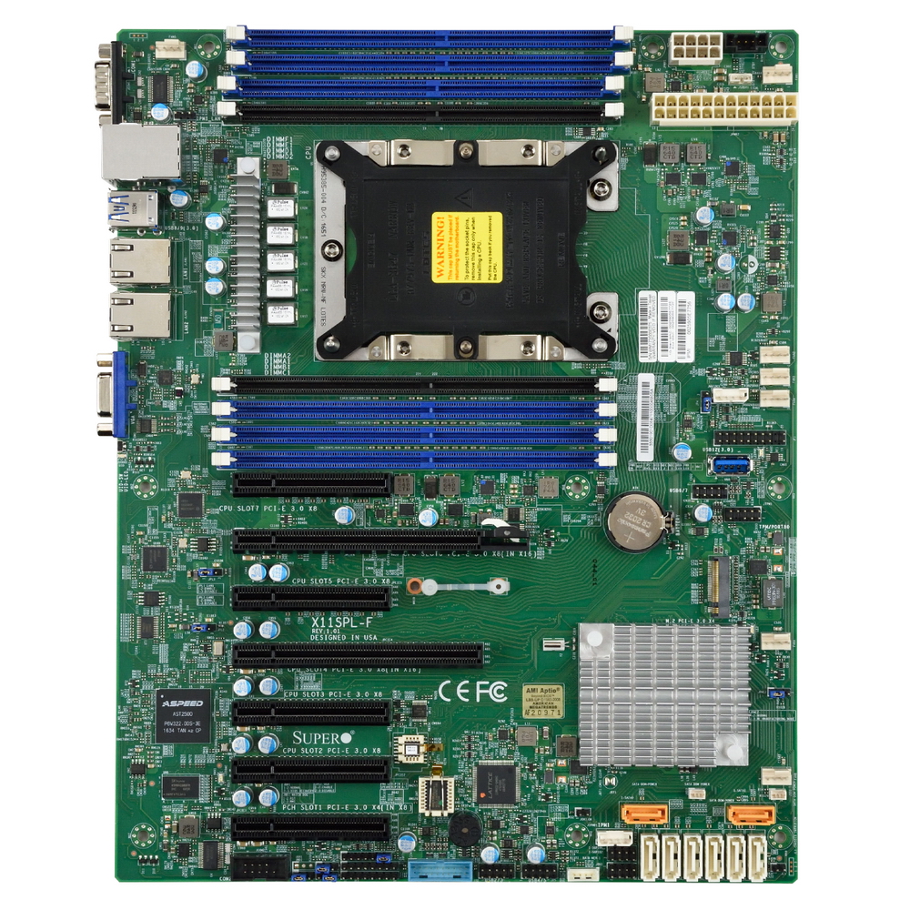 Supermicro MBD-X11SPL-F-B ATX, LGA3647, iC621, 8xDDR4, 8xSATA, 2x1GbE, IPMI, VGA