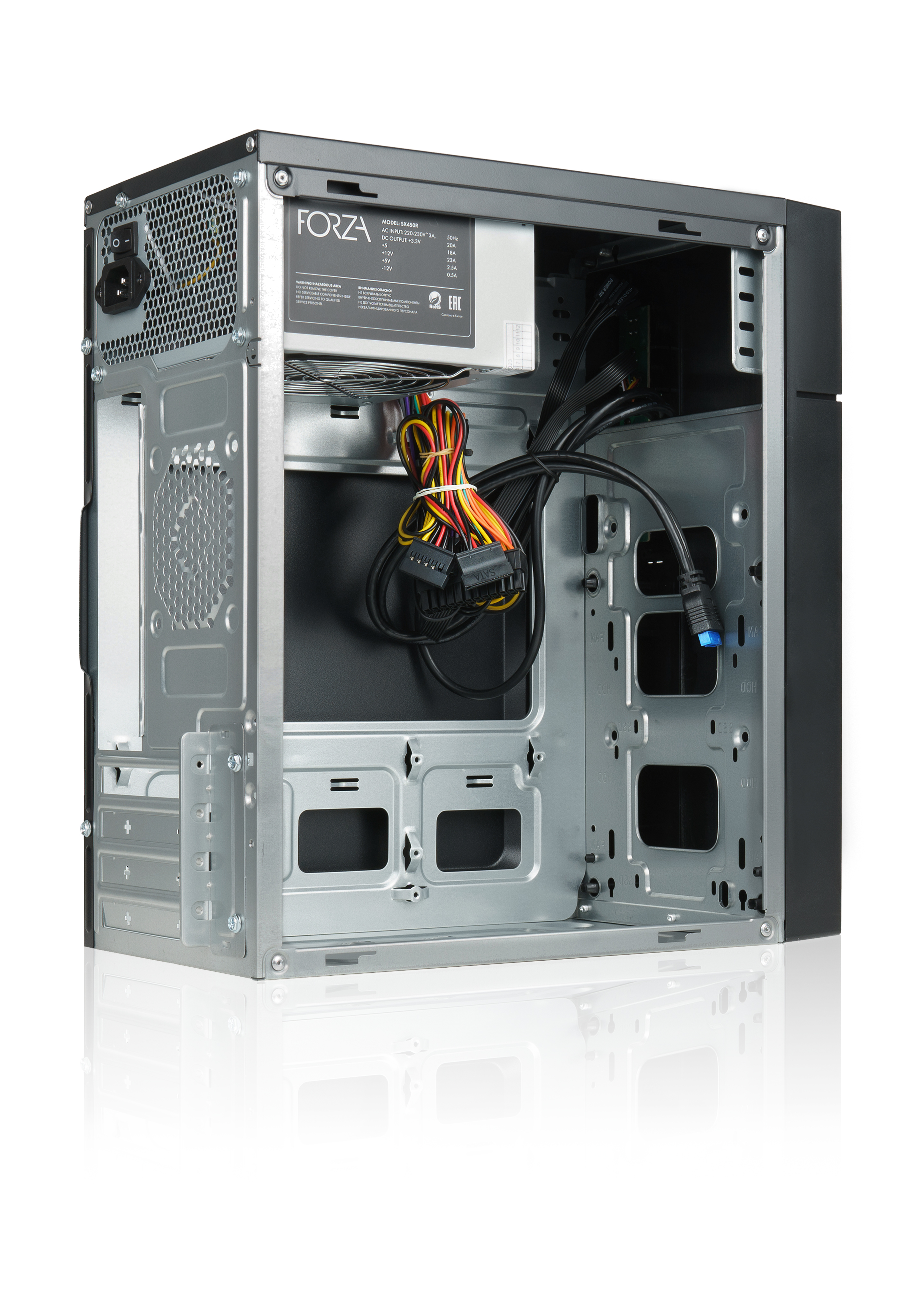 Foxline FZ-017-SX450R-U32 [w/PSU 450W 12cm, w/2xUSB3.0, w/pwr cord, w/o FAN]