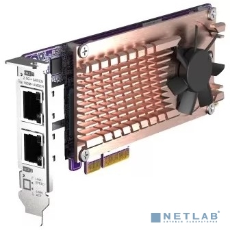 Плата расширения/ QNAP QM2-2P2G2T Expansion card 2 slots M.2 2280 NVMe. PCIe Gen3 x4 interface, 2x 2.5 GbE BASE-T.