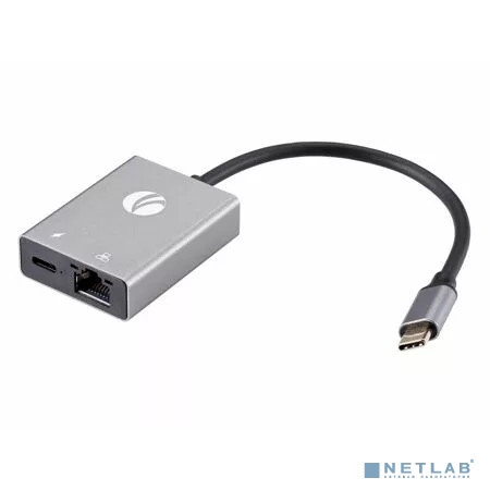 VCOM CU4591 Адаптер TypeC--->RJ45+PD 100Вт, Allum Shell, VCOM CU4591 Адаптер TypeC--->RJ45+PD 100Вт, Allum Shell,