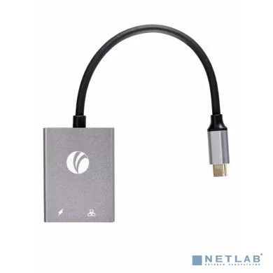VCOM CU4591 Адаптер TypeC--->RJ45+PD 100Вт, Allum Shell, VCOM CU4591 Адаптер TypeC--->RJ45+PD 100Вт, Allum Shell,