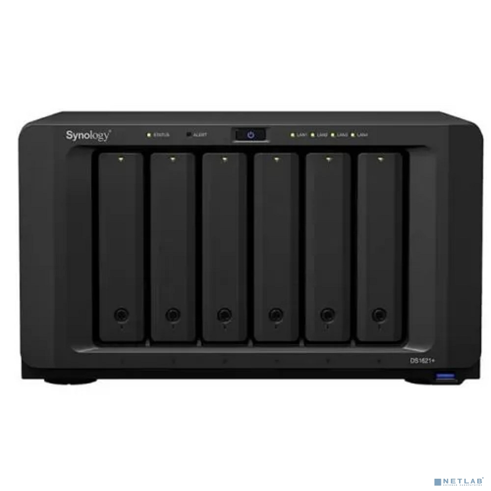 Synology DS1621+ QC2,2GhzCPU/4GbDDR4(upto32)/RAID0,1,10,5,6/upto 6hot plug HDD SATA(3,5' or 2,5')(upto16 with 2xDX517)+2 M.2 slots 2280/3xUSB3.2/4GigE(+1Expslot)/iSCSI/2xIPcam(upto40)/1xPS