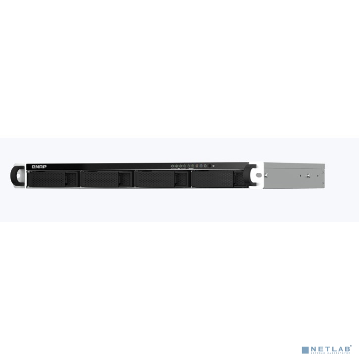 QNAP TS-464eU-4G NAS 4 HDD trays, rackmount 1U, 1 PSU. 4-core Intel Celeron N5105/N5095 up to 2.9 GHz, 4 GB RAM (1 x 4 GB) up to 16 GB (2 x 8GB), 2.5 Gigabit Ethernet x 2, 4xUSB, 1xHDMI . 2xM.2 PCIe