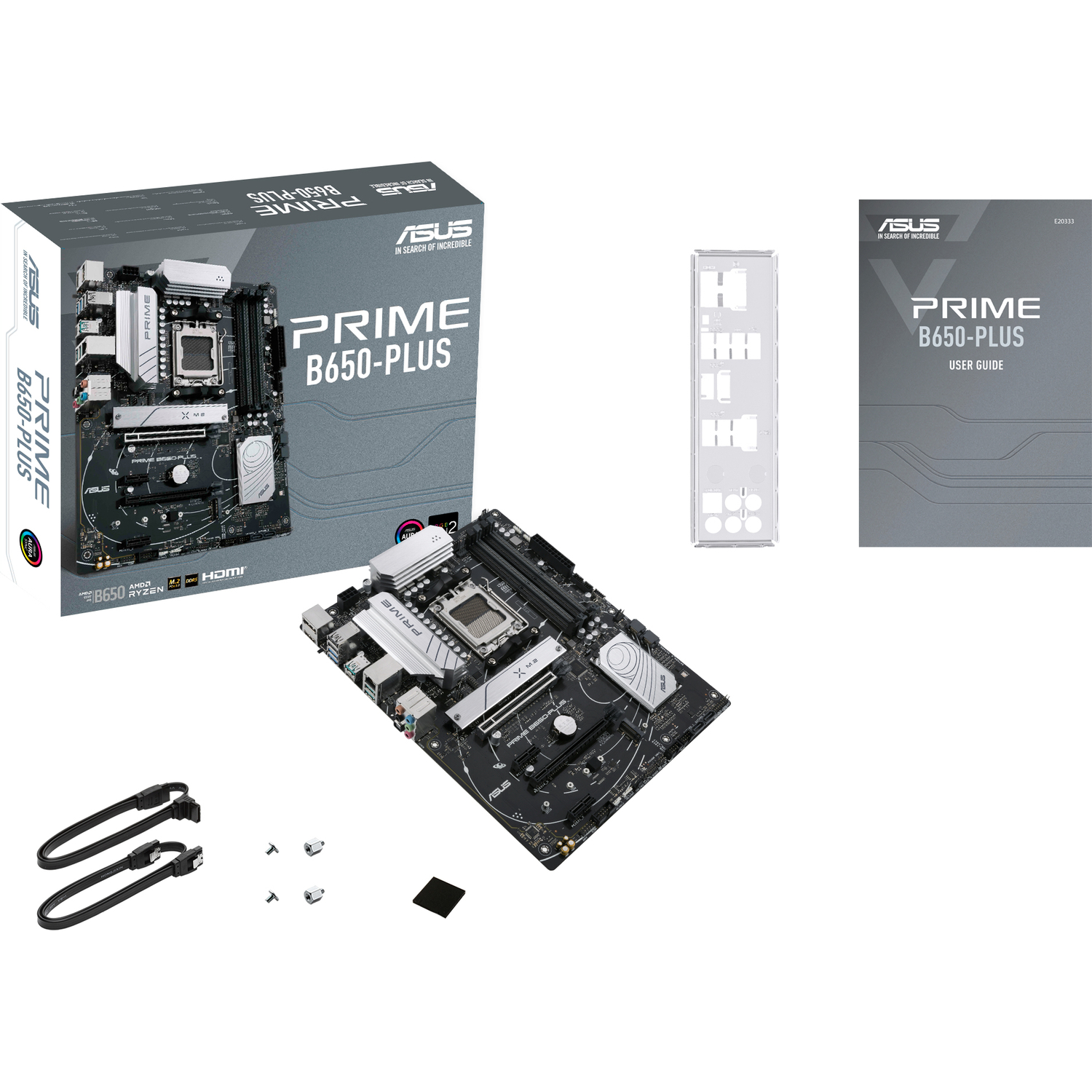 ASUS PRIME B650-PLUS (Socket AM5, ATX, 4xDDR5(128GB), HDMI 2.1/DP, 2xPCIe 4.0x16/2xPCIe 4.0, 1xLAN (2.5GbE), 4xSATA 6Gb/s, 2xM.2, 1xM.2 E key, 1xType-C, 5xUSB 3.2, 2xUSB 2.0)