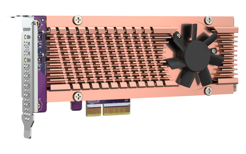 Плата расширения/ QNAP QM2-2P-344A 2 x M.2 22110 or 2280 PCIe (Gen3 x4) NVMe SSD slots, Low-profile flat and Full-height brackets included.