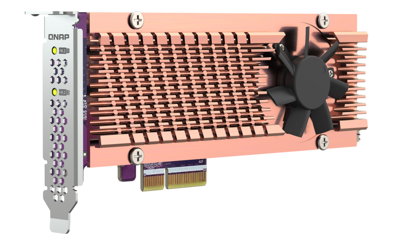 Плата расширения/ QNAP QM2-2P-344A 2 x M.2 22110 or 2280 PCIe (Gen3 x4) NVMe SSD slots, Low-profile flat and Full-height brackets included.