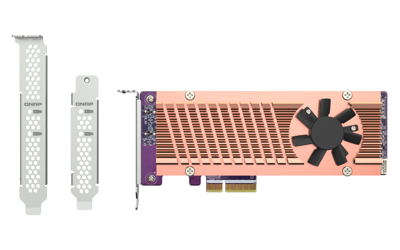 Плата расширения/ QNAP QM2-2P-344A 2 x M.2 22110 or 2280 PCIe (Gen3 x4) NVMe SSD slots, Low-profile flat and Full-height brackets included.