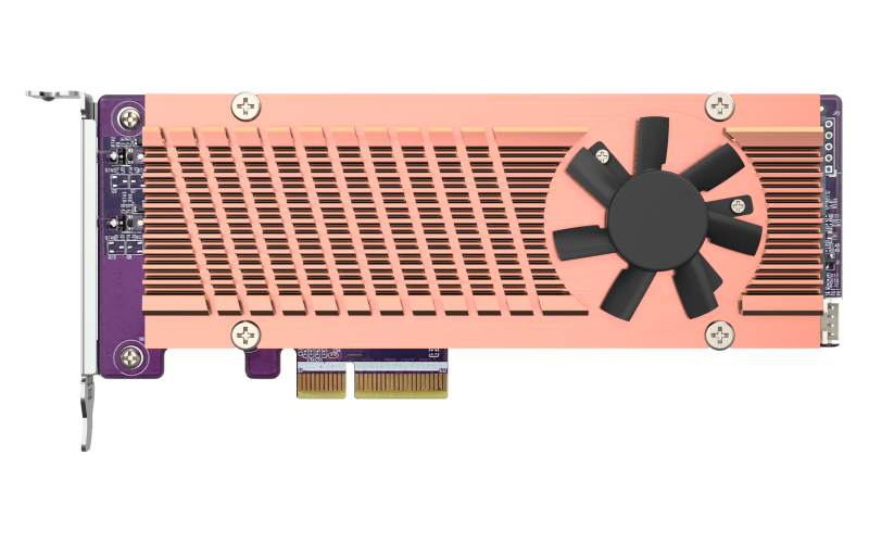 Плата расширения/ QNAP QM2-2P-344A 2 x M.2 22110 or 2280 PCIe (Gen3 x4) NVMe SSD slots, Low-profile flat and Full-height brackets included.