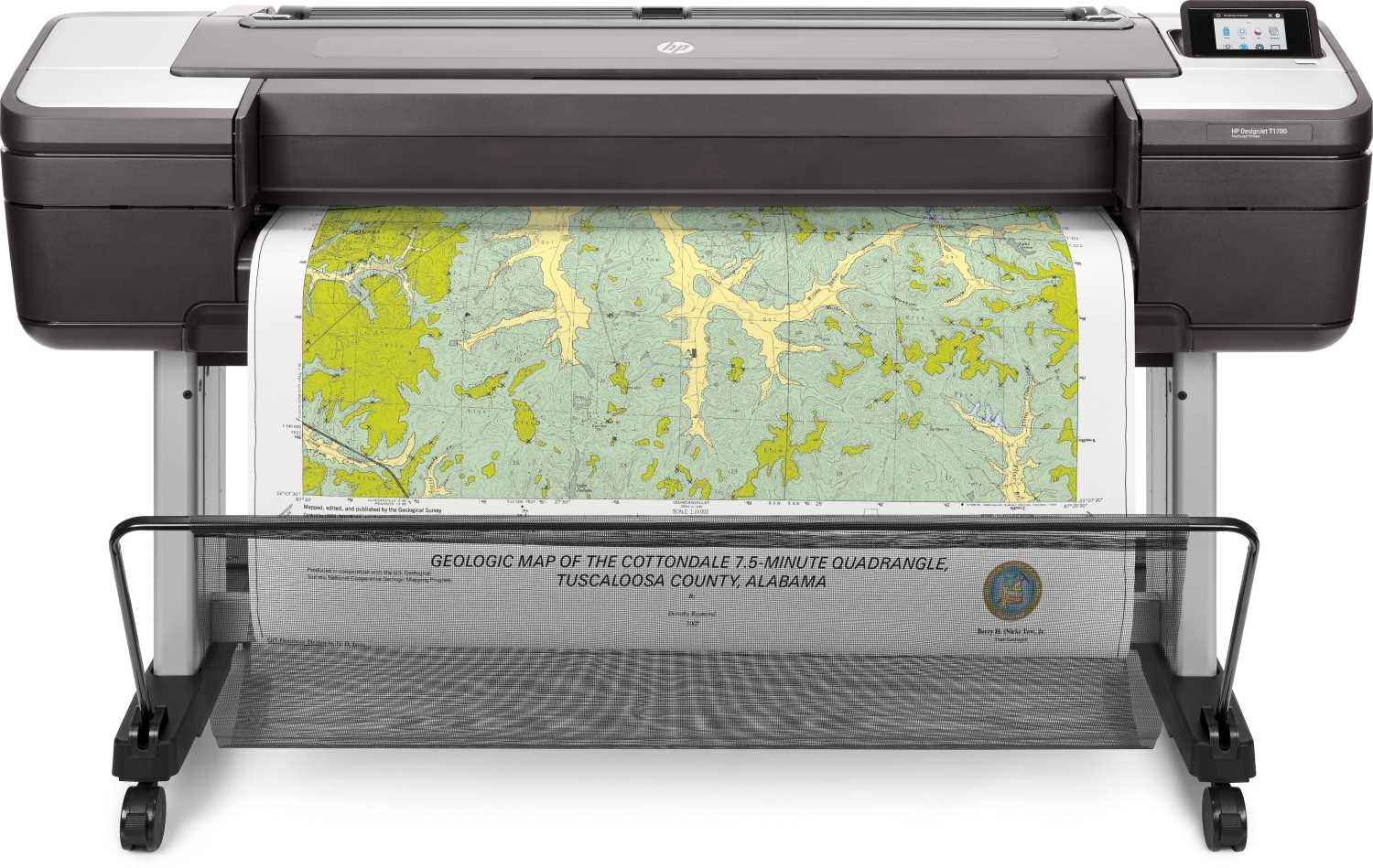 HP DesignJet T1700 44-in PostScript Printer (2 года гарантии)  (44&quot;/1118mm, 6 colors, 4Gb (128Gb вирт), 500Gb EncrHDD, полистовая и рулонная подача, PostScript/PCL3/HP-GL/2, Gigabit LAN, СТЕНД)