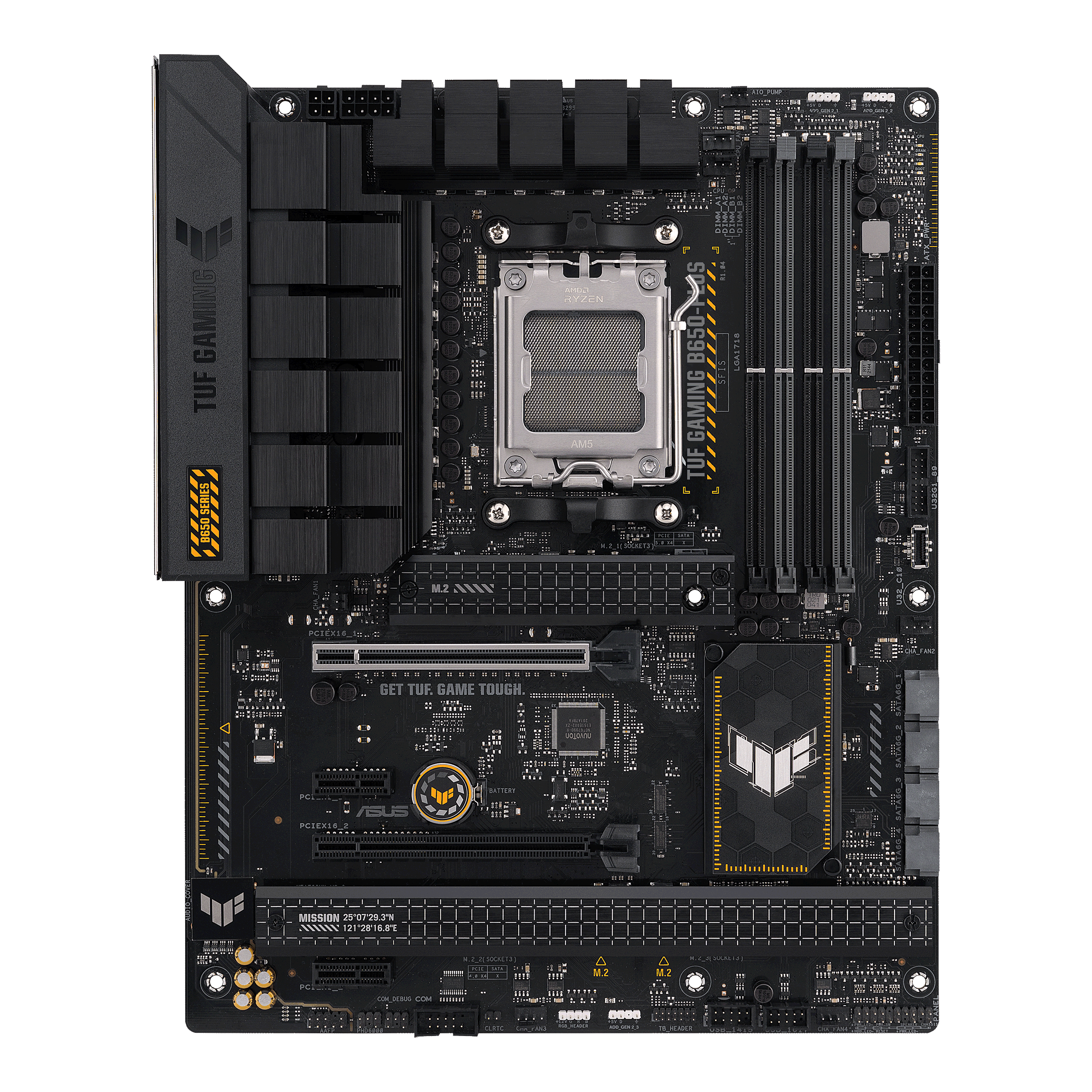 ASUS TUF GAMING B650-PLUS (Socket AM5, ATX, 4xDDR5(128GB), HDMI 2.1/DP, 2xPCIe 4.0x16/2xPCIe 4.0, 1xLAN (2.5GbE), 4xSATA 6Gb/s, 3xM.2, 1xUSB-C, 3xUSB 3.2, 4xUSB 2.0