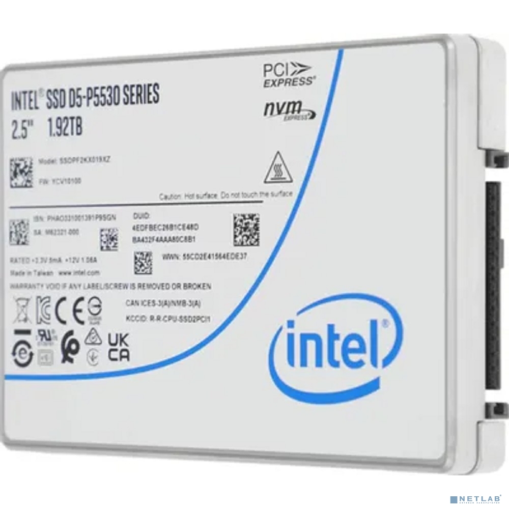 Intel SSD D5-P5530 Series (1.92TB, 2.5in PCIe 4.0 x4, TLC) SSDPF2KX019XZN1