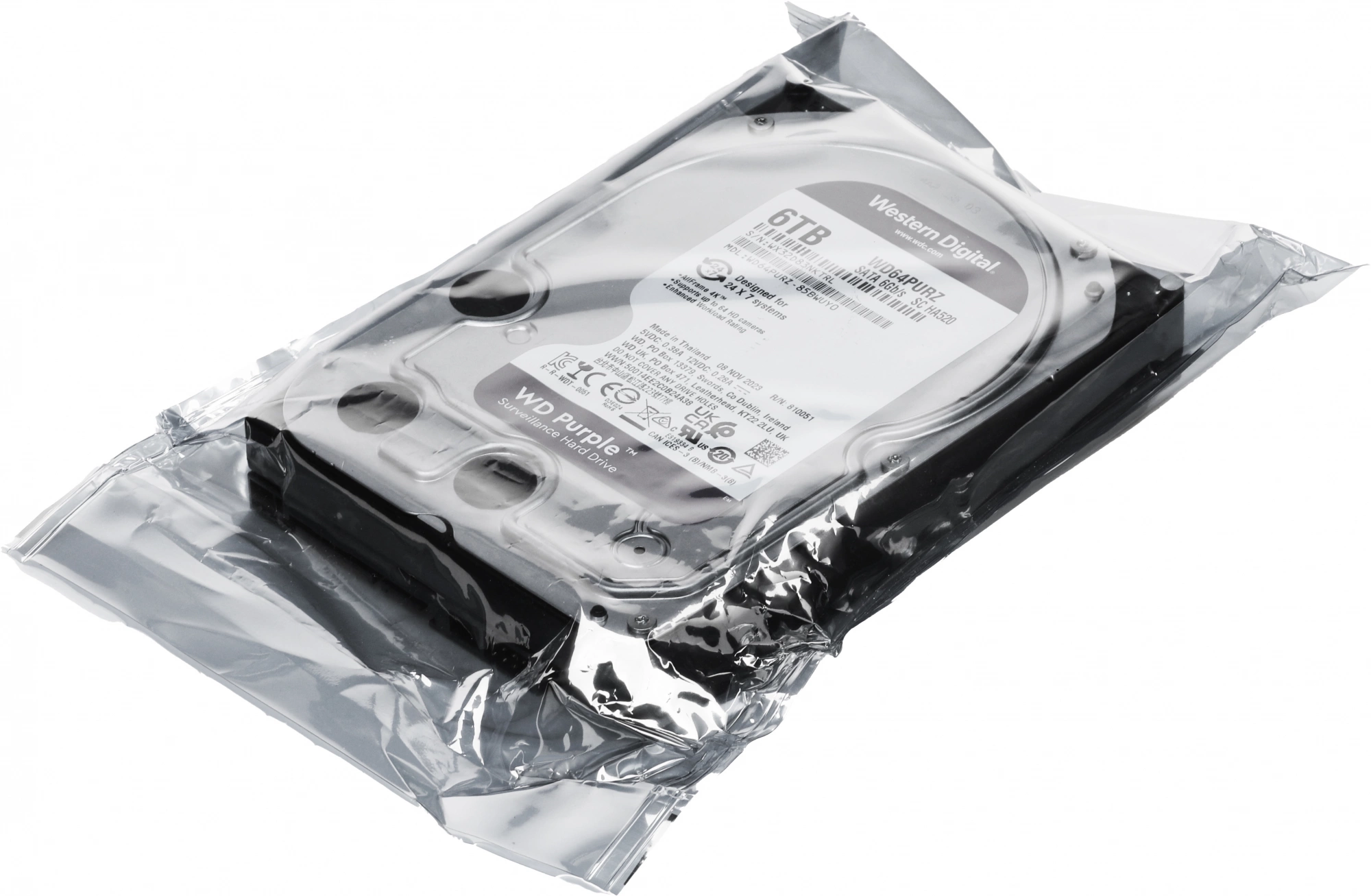 6TB WD Purple (WD64PURZ)  {Serial ATA III, 5400- rpm, 256Mb, 3.5"}