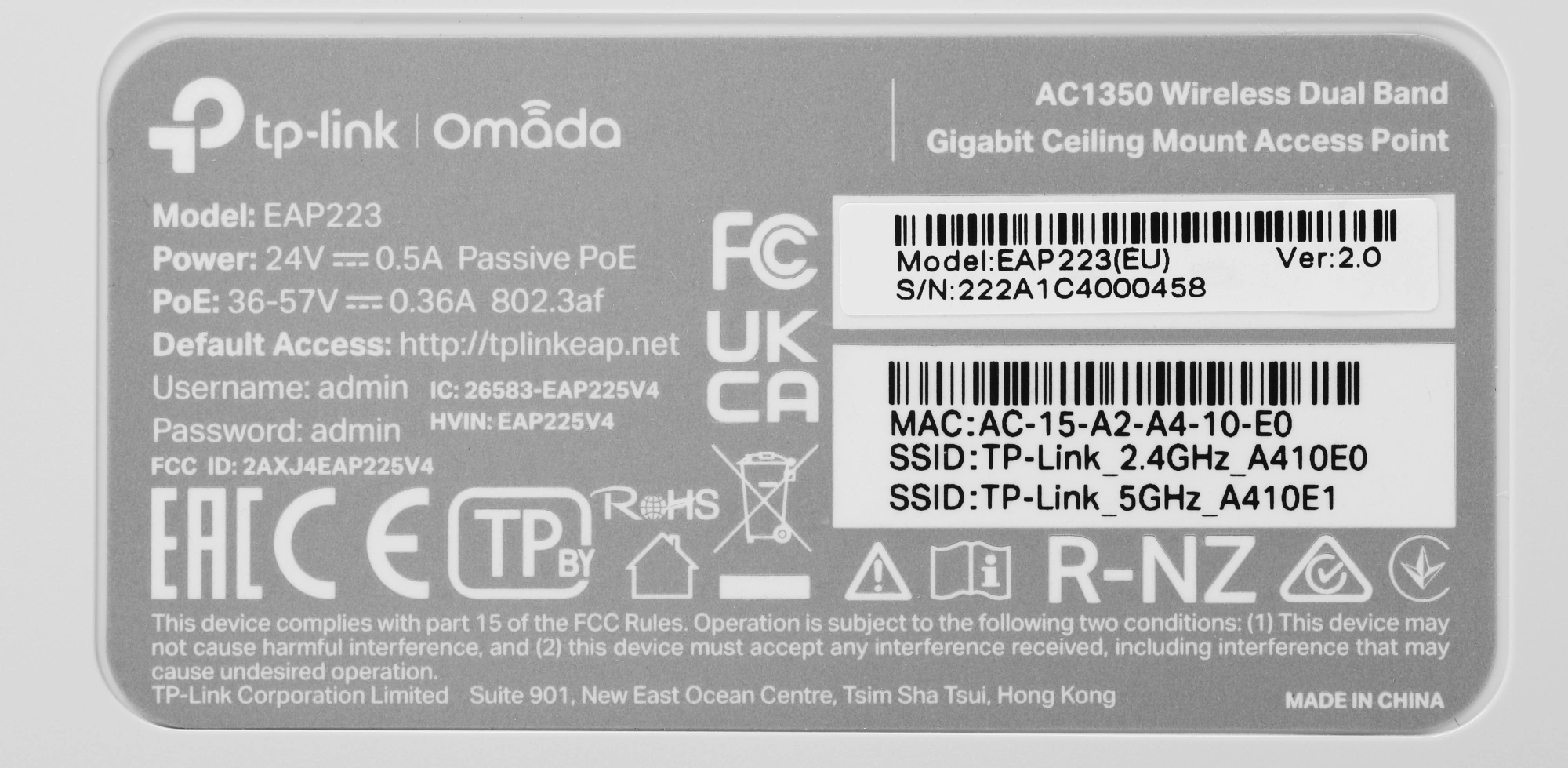 TP-Link EAP223 Потолочная точка доступа Wi-Fi AC1350 TP-Link EAP223 Потолочная точка доступа Wi-Fi AC1350