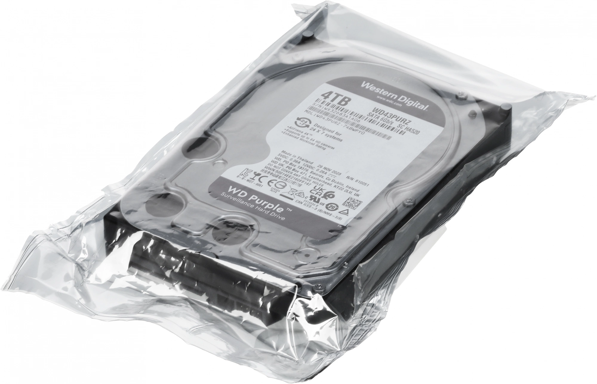 4TB WD Purple (WD43PURZ) {Serial ATA III, 5400- rpm, 256Mb, 3.5&quot;}