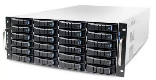 AIC XE1-4ET00-01 4U, 24xSATA/SAS HS 3,5/2,5&quot; universal bay + 2x2,5&quot; 15mm rear HS bay, up to 12&quot;(W) x 13&quot;(D) E-ATX, 12G 24-port EOB BP with 3xSFF-8643, 3x 120x25mm fan (middle), 1200W 1+1 redundant 80+