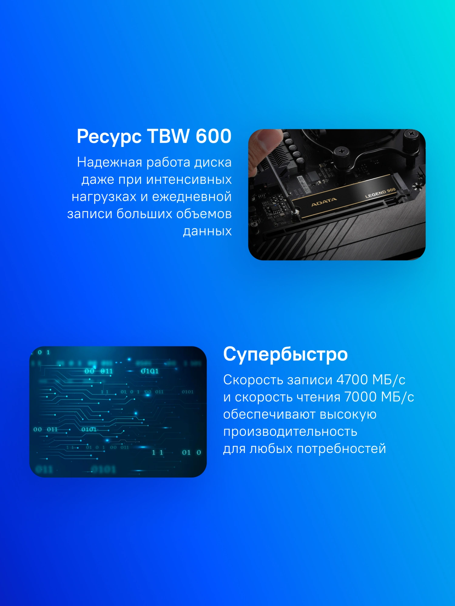 A-DATA SSD 1TB LEGEND 900,M.2(22x80mm), NVMe 1.4, PCIe 4.0 x4, 3D NAND, (SLEG-900-1TCS)