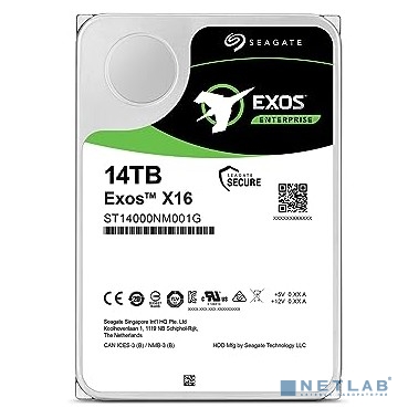 14TB SeagateExos X16 (ST14000NM000G) {SATA 6Gb/s, 7200 rpm, 256mb buffer, 3.5"}