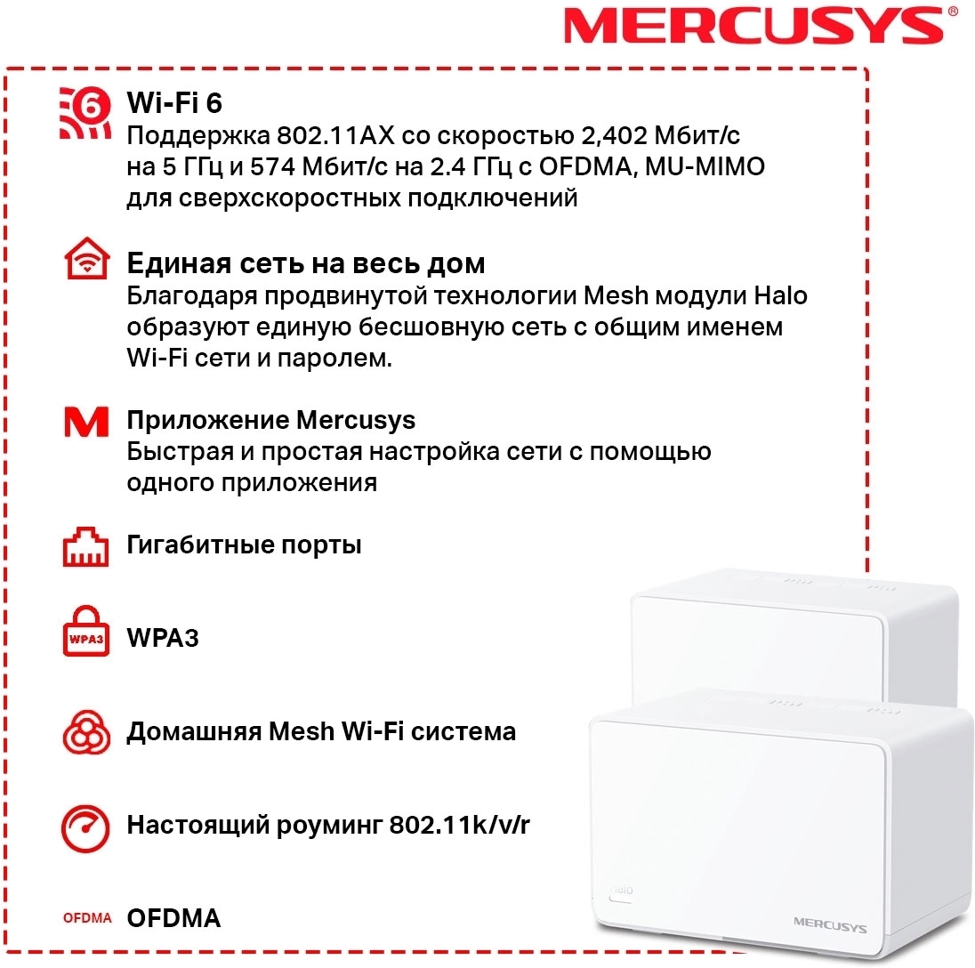 MERCUSYS HALO H80X(2-PACK) MERCUSYS HALO H80X(2-PACK)