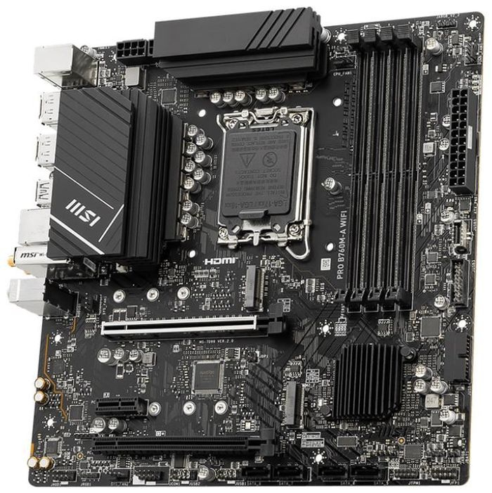 MSI PRO B760M-A WIFI {Soc-1700, Intel B760, 4xDDR5, mATX AC`97 8ch(7.1) 2.5Gg+HDMI+DP}