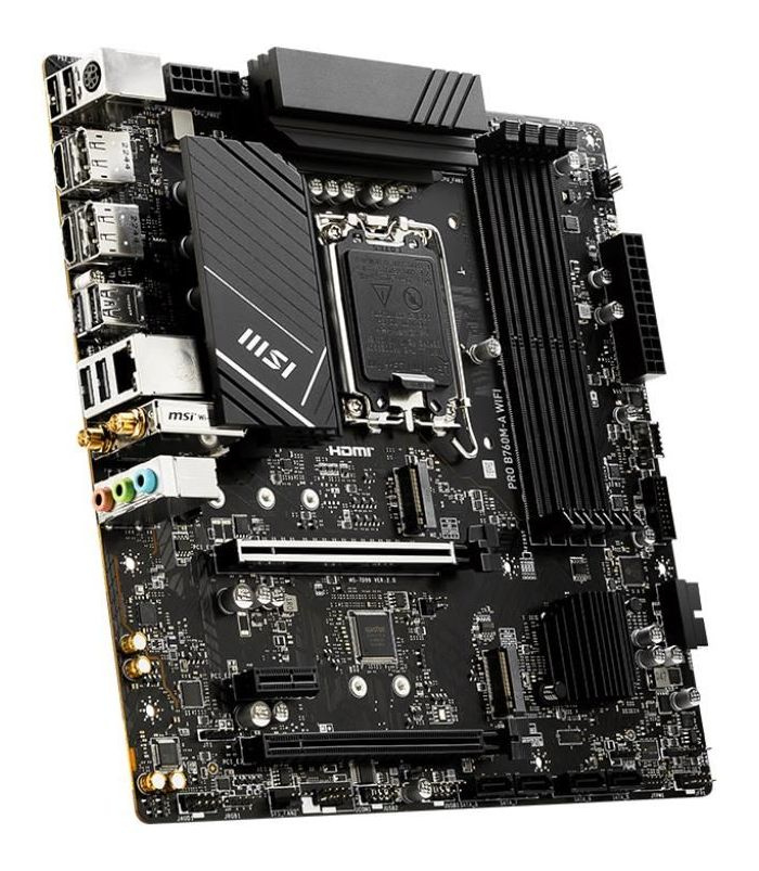 MSI PRO B760M-A WIFI {Soc-1700, Intel B760, 4xDDR5, mATX AC`97 8ch(7.1) 2.5Gg+HDMI+DP}
