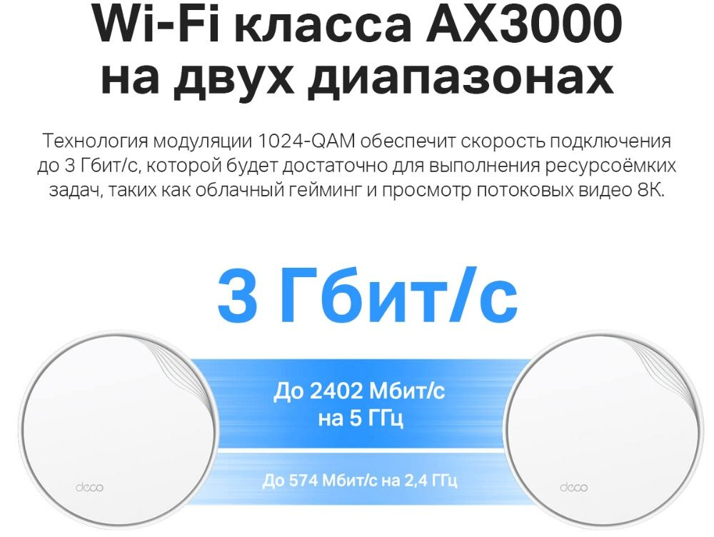 TP-Link Deco X50-PoE(1-pack) AX3000 Mesh-система Wi-Fi 6 с поддержкой PoE TP-Link Deco X50-PoE(1-pack) AX3000 Mesh-система Wi-Fi 6 с поддержкой PoE