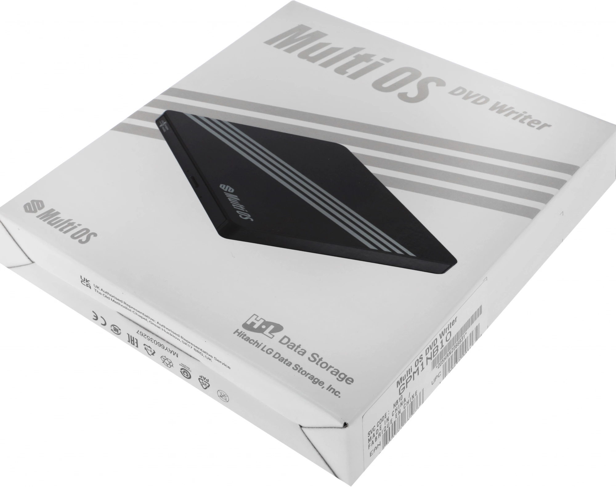 H.L Data Storage Multi OS Portable DVD-Writer, DVD±RW, CD, USB2.0 (3.0 compatible), Black