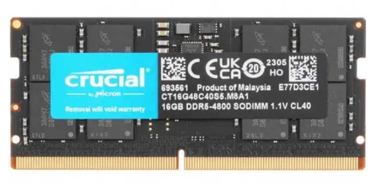 DDR5 Crucial 16Gb 4800MHz CT16G48C40S5 CL40 SO-DIMM