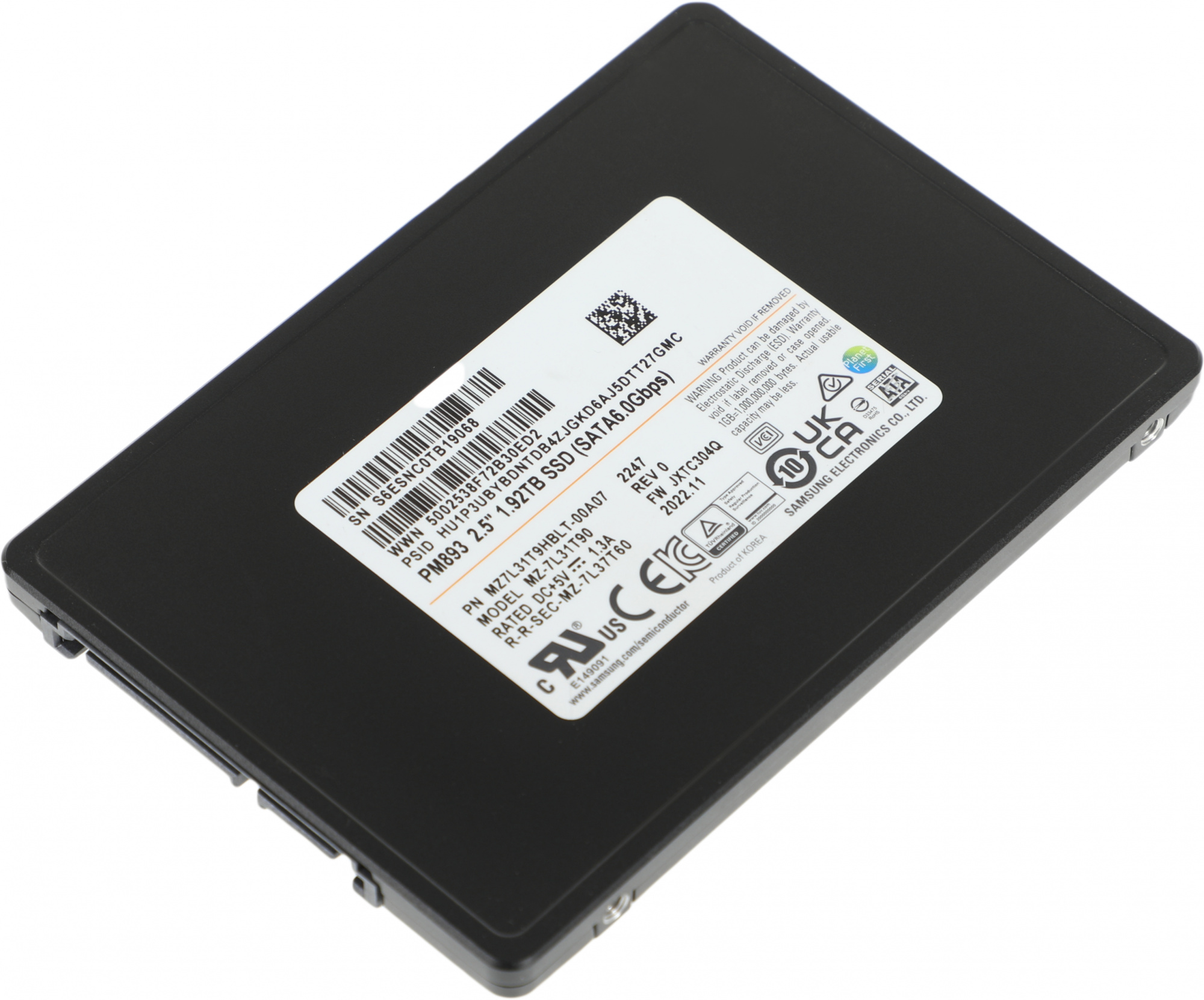 Samsung SSD 1920Gb PM893 MZ7L31T9HBLT-00A07